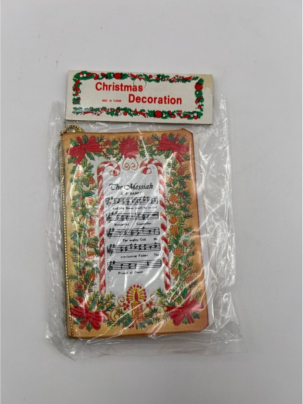 Vintage Christmas Ornament The Messiah Handel Sheet Music Book Sealed